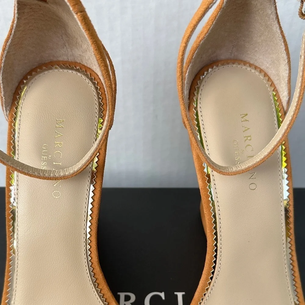 New Guess by Marciano Tan Wedge Sandals SZ 8.5